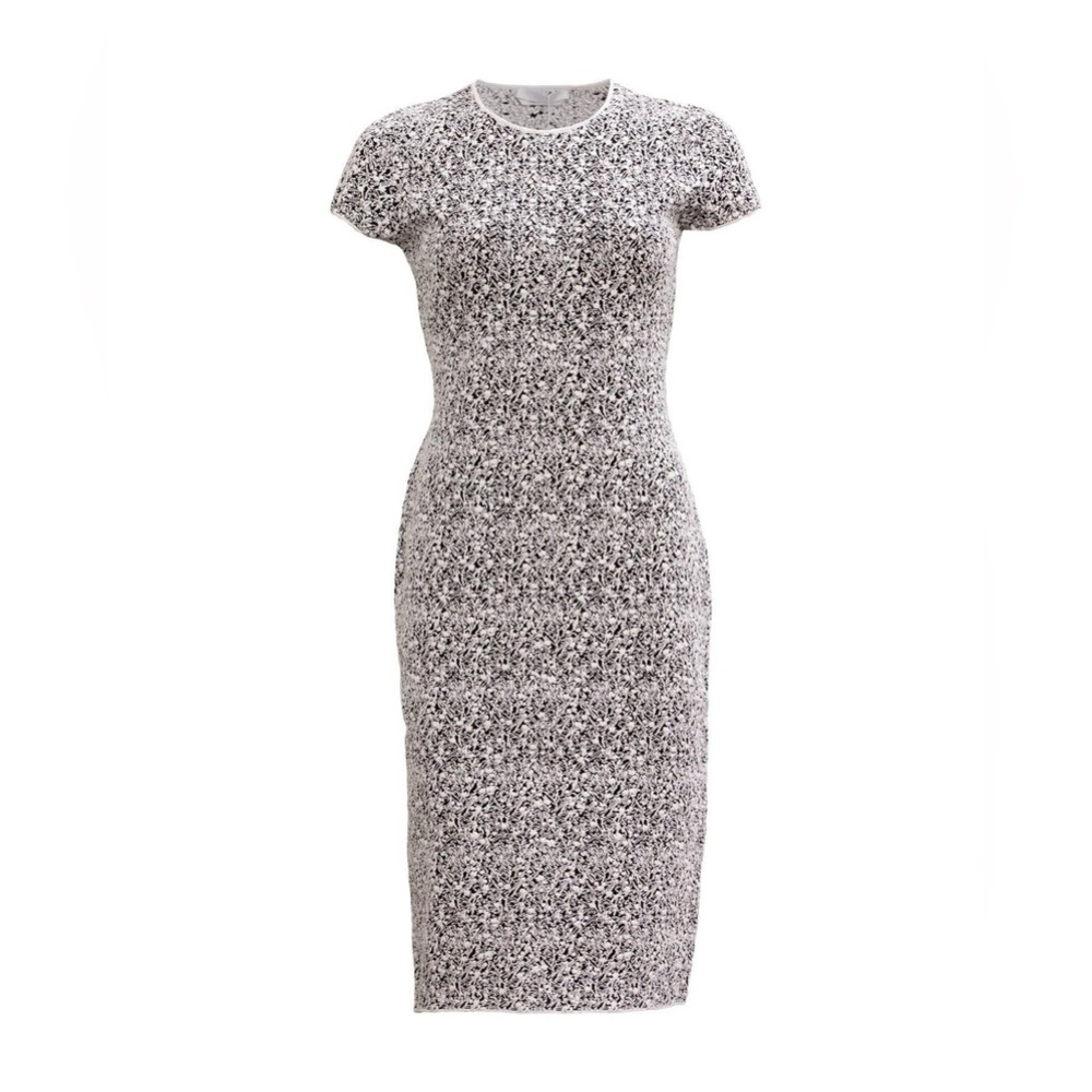 NEW Boss Femersyn Print Dress Black White Knit Dress Made in Italy Sz M